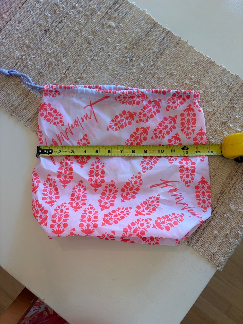 FP Movement by Free People Coral Pink Printed Drawstring Pouch